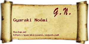 Gyaraki Noémi névjegykártya